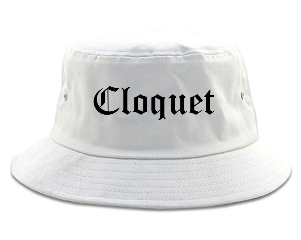 Cloquet Minnesota MN Old English Mens Bucket Hat White