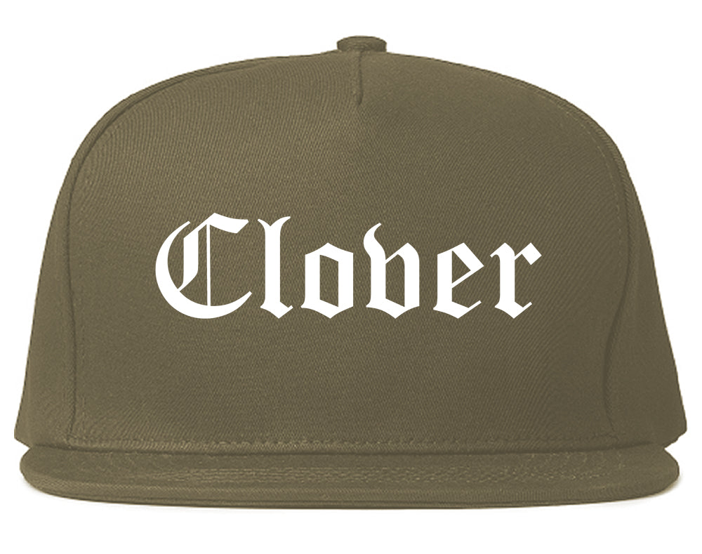 Clover South Carolina SC Old English Mens Snapback Hat Grey