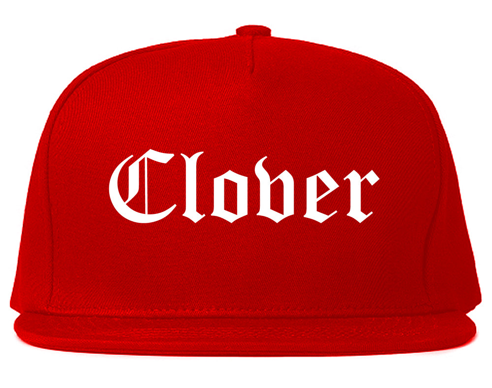 Clover South Carolina SC Old English Mens Snapback Hat Red