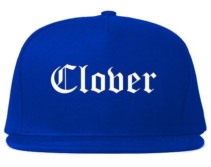 Clover South Carolina SC Old English Mens Snapback Hat Royal Blue