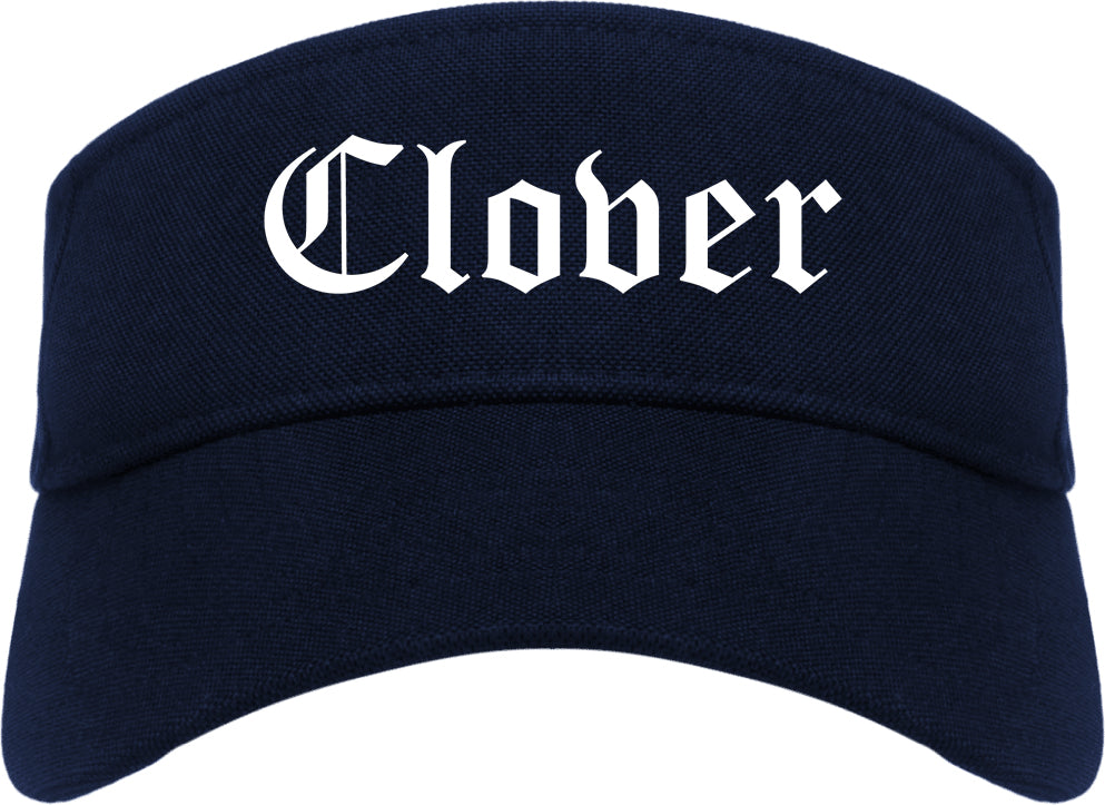 Clover South Carolina SC Old English Mens Visor Cap Hat Navy Blue