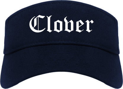 Clover South Carolina SC Old English Mens Visor Cap Hat Navy Blue