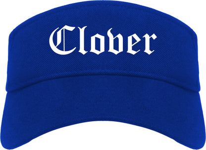 Clover South Carolina SC Old English Mens Visor Cap Hat Royal Blue
