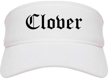 Clover South Carolina SC Old English Mens Visor Cap Hat White