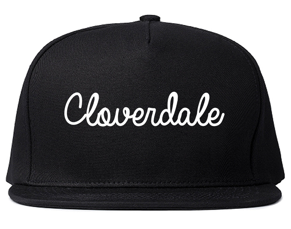 Cloverdale California CA Script Mens Snapback Hat Black