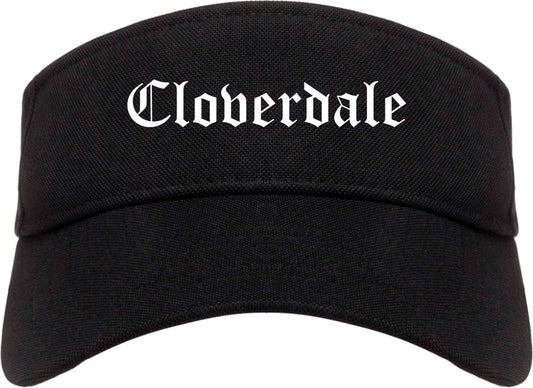Cloverdale California CA Old English Mens Visor Cap Hat Black
