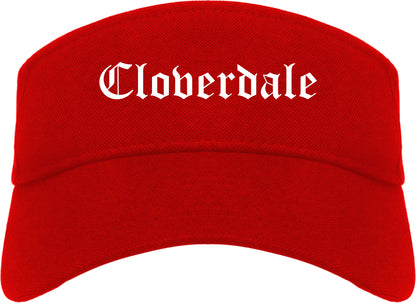 Cloverdale California CA Old English Mens Visor Cap Hat Red