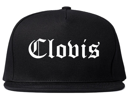 Clovis California CA Old English Mens Snapback Hat Black