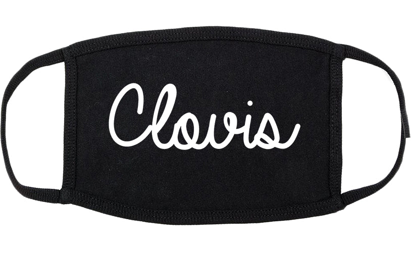 Clovis California CA Script Cotton Face Mask Black