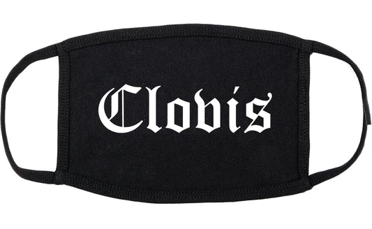 Clovis New Mexico NM Old English Cotton Face Mask Black