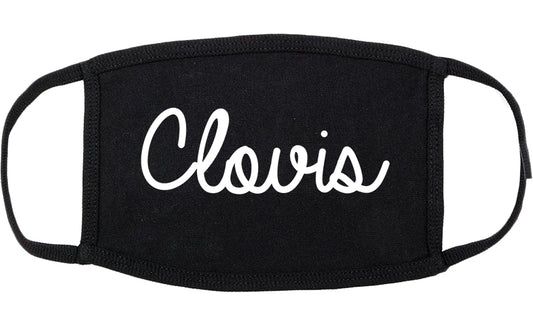 Clovis New Mexico NM Script Cotton Face Mask Black