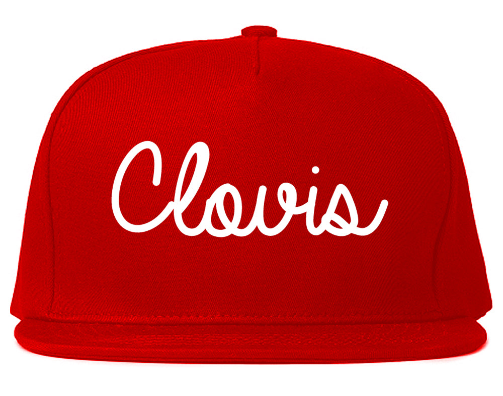 Clovis New Mexico NM Script Mens Snapback Hat Red