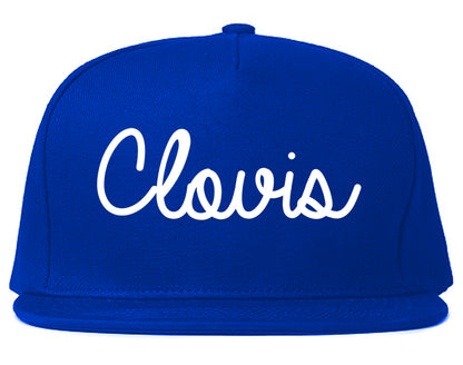 Clovis New Mexico NM Script Mens Snapback Hat Royal Blue