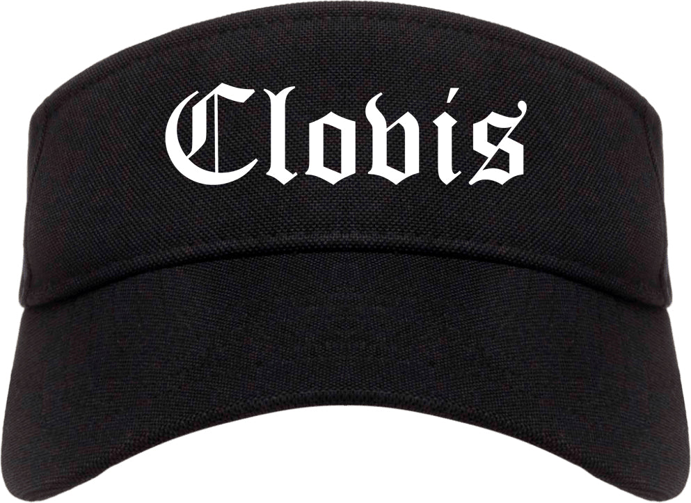 Clovis New Mexico NM Old English Mens Visor Cap Hat Black