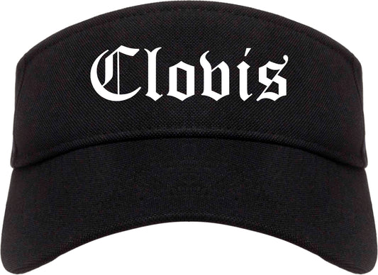 Clovis New Mexico NM Old English Mens Visor Cap Hat Black