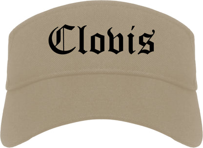 Clovis New Mexico NM Old English Mens Visor Cap Hat Khaki