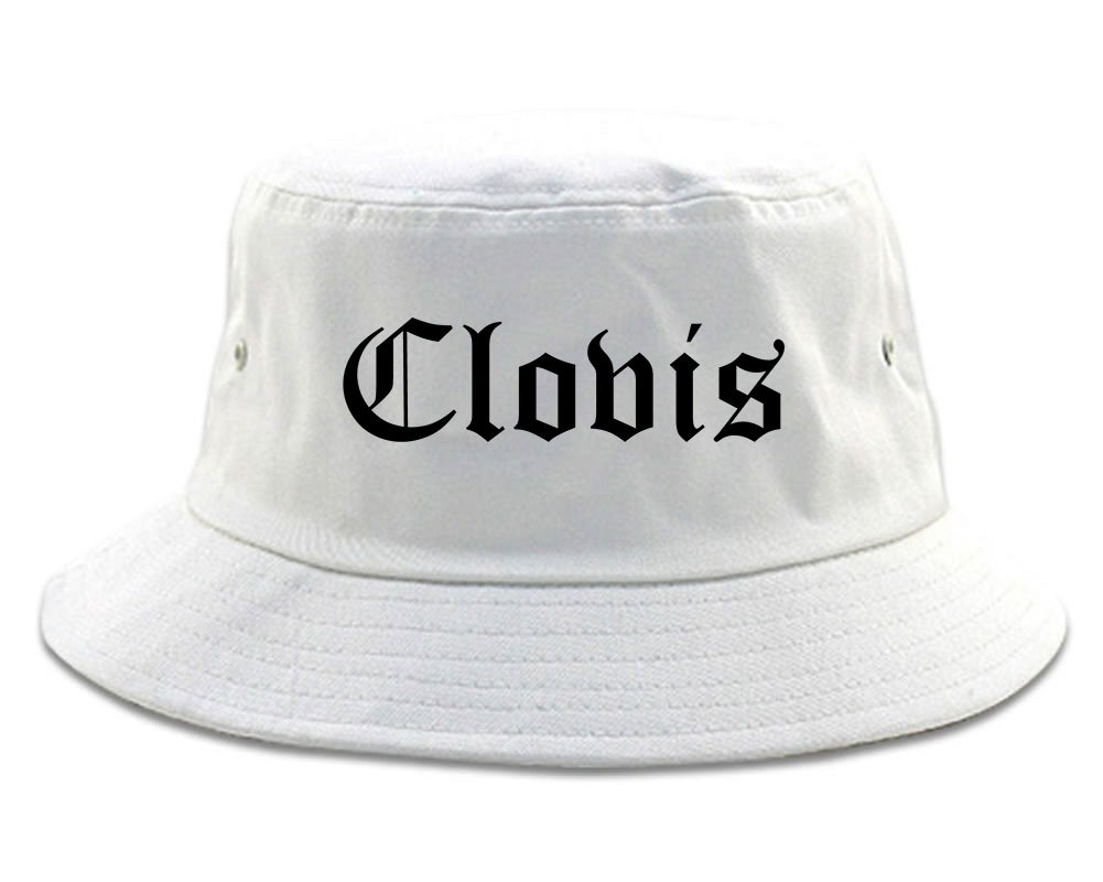 Clovis New Mexico NM Old English Mens Bucket Hat White