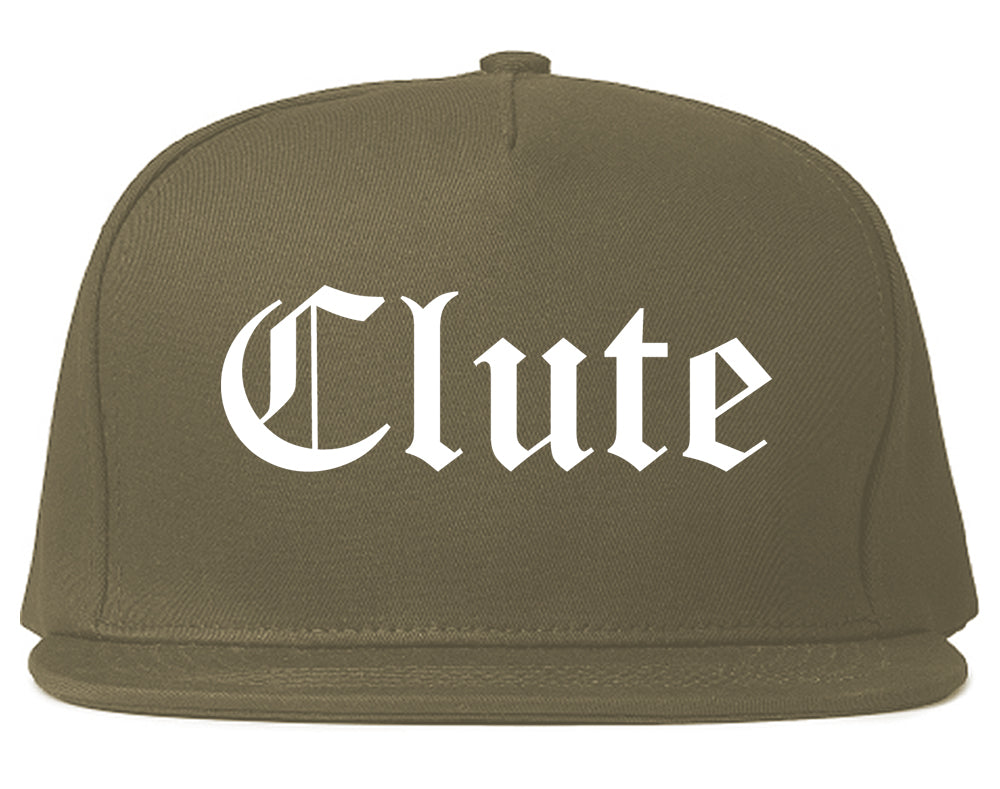 Clute Texas TX Old English Mens Snapback Hat Grey