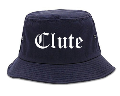Clute Texas TX Old English Mens Bucket Hat Navy Blue