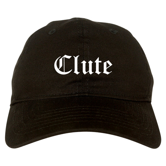 Clute Texas TX Old English Mens Dad Hat Baseball Cap Black