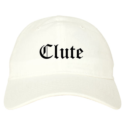 Clute Texas TX Old English Mens Dad Hat Baseball Cap White