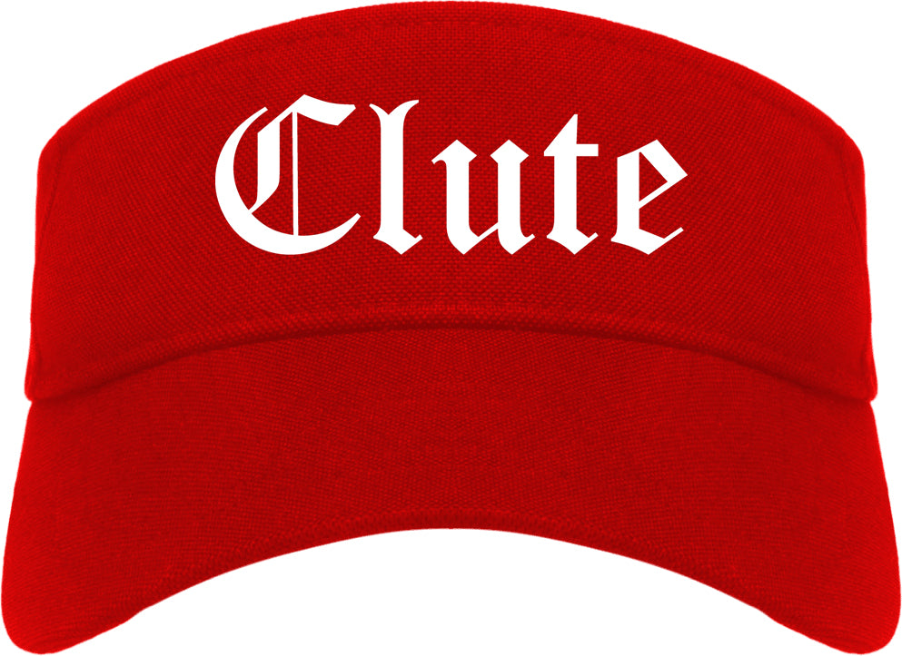 Clute Texas TX Old English Mens Visor Cap Hat Red