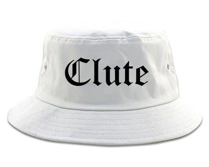 Clute Texas TX Old English Mens Bucket Hat White