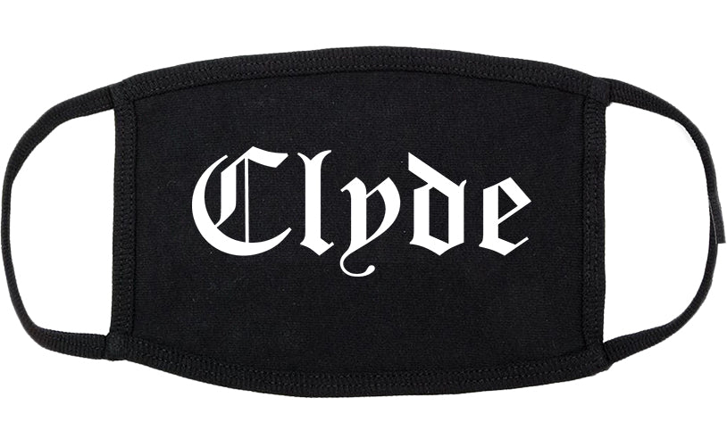 Clyde Ohio OH Old English Cotton Face Mask Black