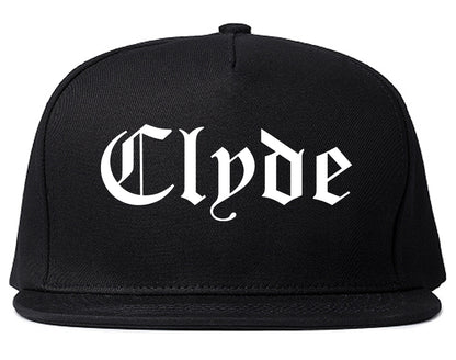 Clyde Ohio OH Old English Mens Snapback Hat Black