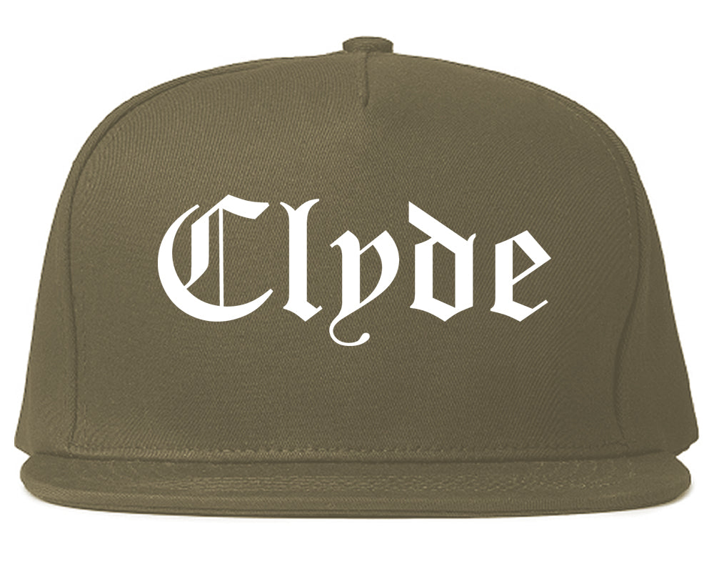 Clyde Ohio OH Old English Mens Snapback Hat Grey