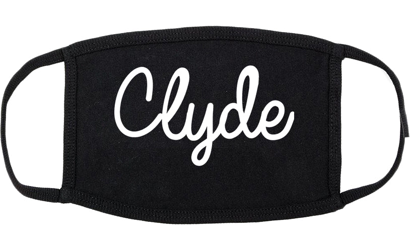Clyde Ohio OH Script Cotton Face Mask Black
