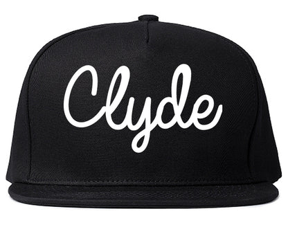 Clyde Ohio OH Script Mens Snapback Hat Black