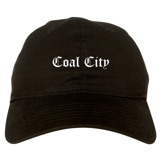 Coal City Illinois IL Old English Mens Dad Hat Baseball Cap Black