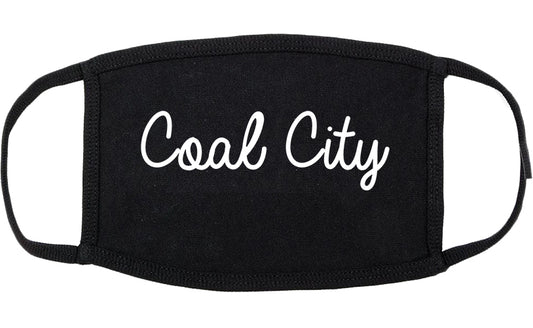 Coal City Illinois IL Script Cotton Face Mask Black