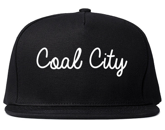 Coal City Illinois IL Script Mens Snapback Hat Black