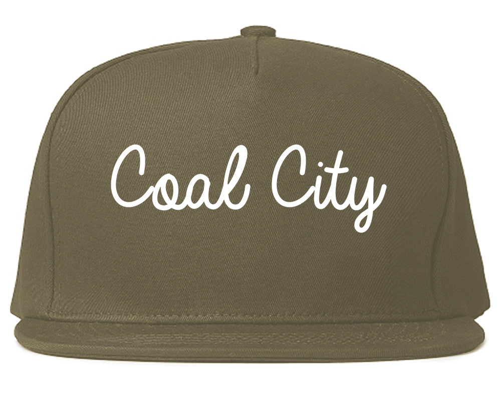Coal City Illinois IL Script Mens Snapback Hat Grey