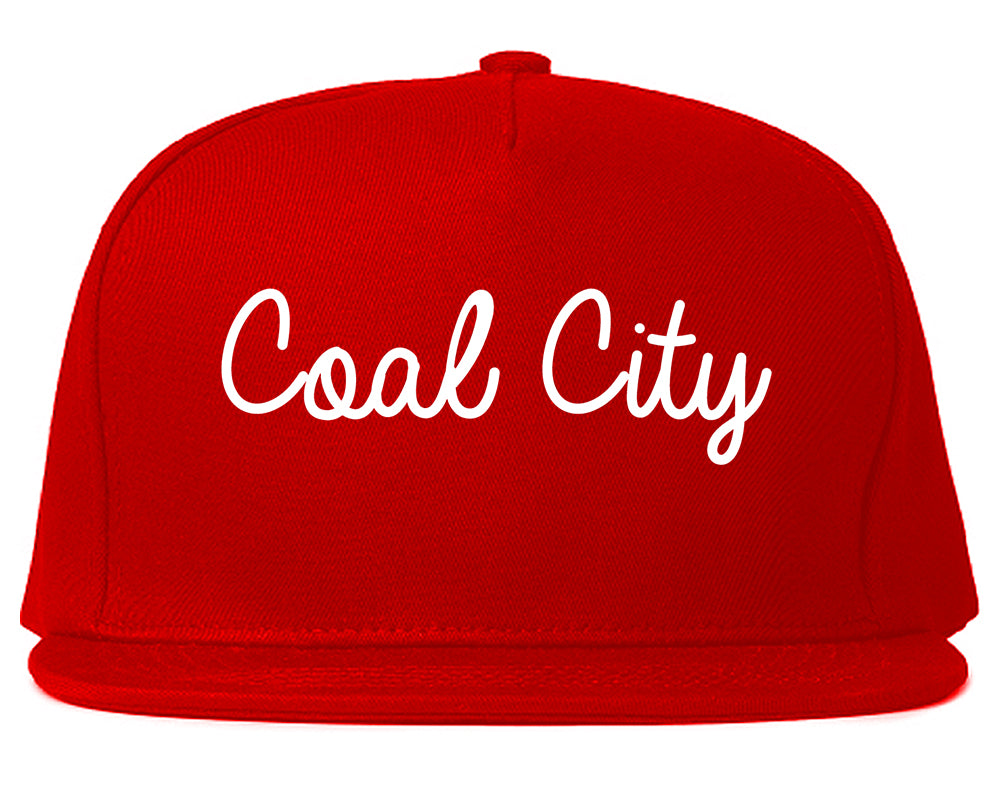 Coal City Illinois IL Script Mens Snapback Hat Red