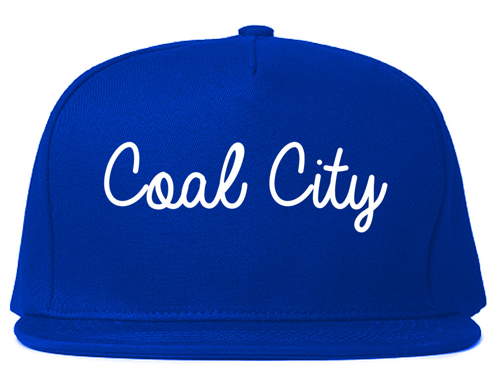 Coal City Illinois IL Script Mens Snapback Hat Royal Blue