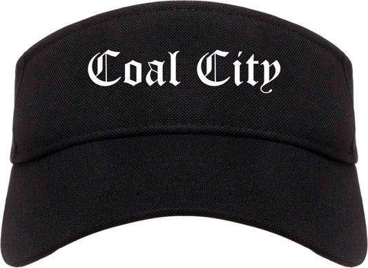 Coal City Illinois IL Old English Mens Visor Cap Hat Black
