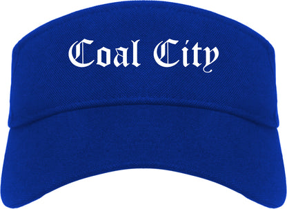 Coal City Illinois IL Old English Mens Visor Cap Hat Royal Blue