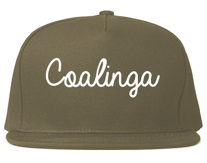 Coalinga California CA Script Mens Snapback Hat Grey