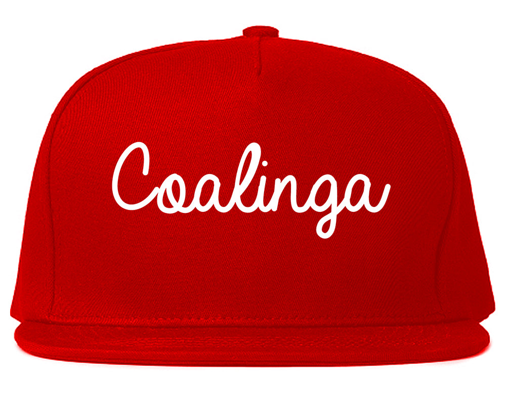 Coalinga California CA Script Mens Snapback Hat Red
