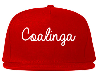 Coalinga California CA Script Mens Snapback Hat Red