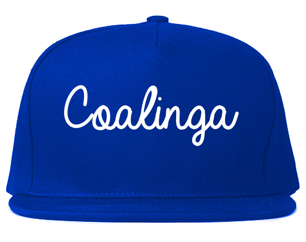 Coalinga California CA Script Mens Snapback Hat Royal Blue