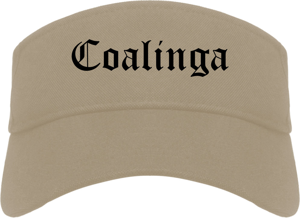 Coalinga California CA Old English Mens Visor Cap Hat Khaki