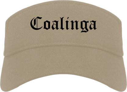 Coalinga California CA Old English Mens Visor Cap Hat Khaki