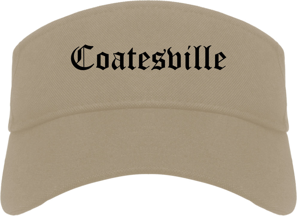 Coatesville Pennsylvania PA Old English Mens Visor Cap Hat Khaki