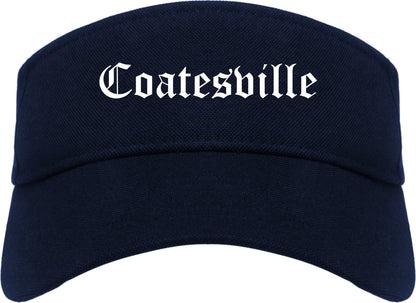 Coatesville Pennsylvania PA Old English Mens Visor Cap Hat Navy Blue