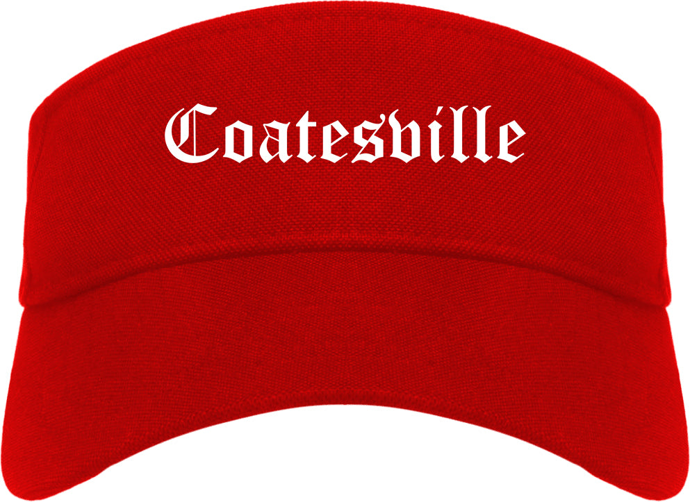 Coatesville Pennsylvania PA Old English Mens Visor Cap Hat Red