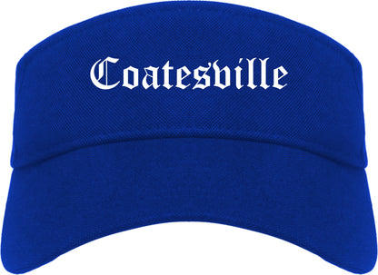 Coatesville Pennsylvania PA Old English Mens Visor Cap Hat Royal Blue